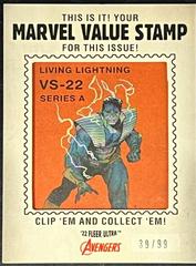 Living Lightning #VS-22 Marvel 2022 Ultra Avengers Value Stamp Relics Prices