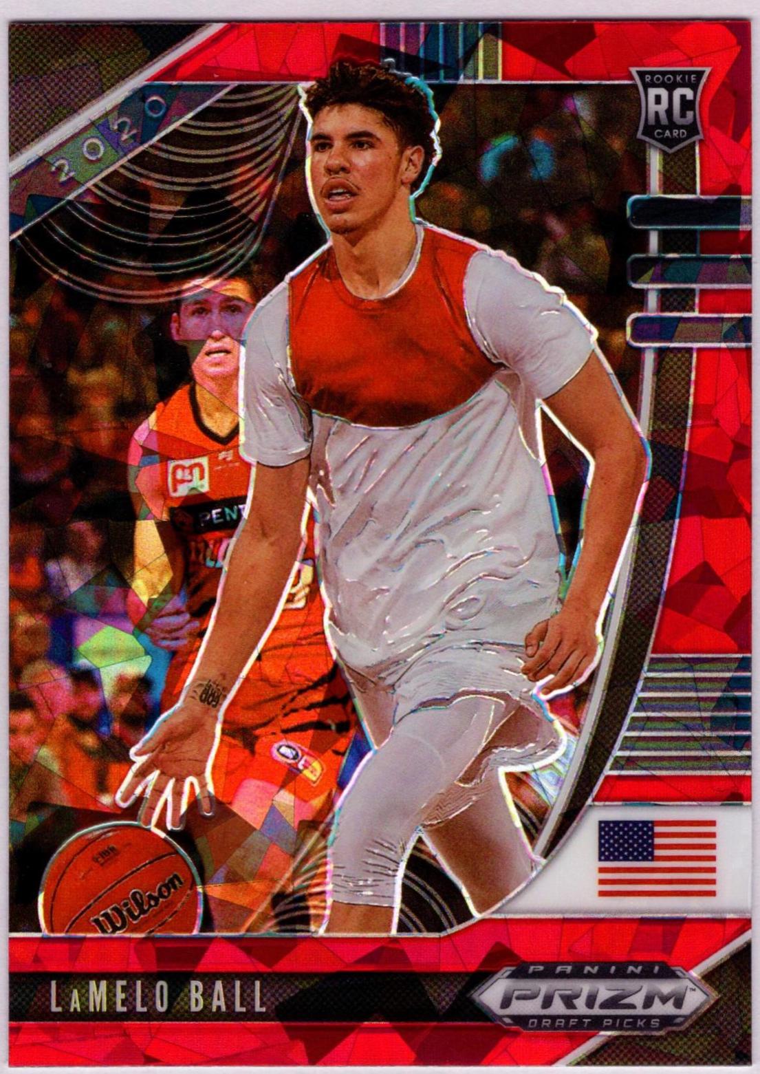 LaMelo Ball 2021 Panini Prizm Draft Picks Prizms Red top Ice Rookie Card - HGA 8.5