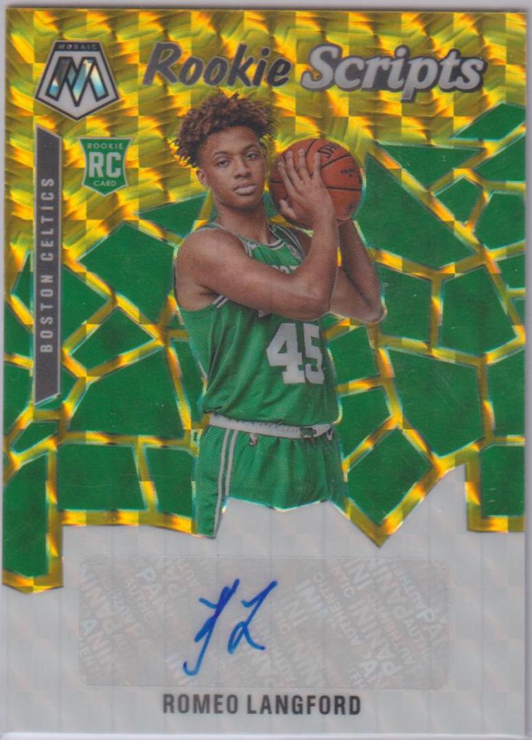 Romeo Langford [Gold] #RS-RLF Basketball Cards 2019 Panini Mosaic Rookie Scripts