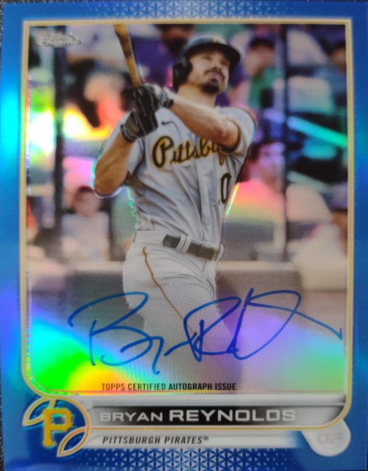 Bryan Reynolds [Refractor] #CVA-BR Baseball Cards 2022 Topps Chrome Veteran Autographs