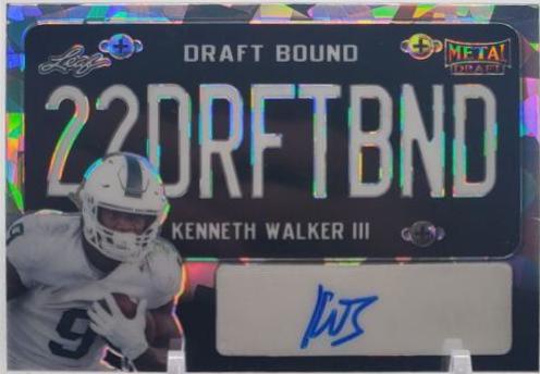 Kenneth Walker III [Black Crystal] #B-KW2 Football Cards 2022 Leaf Metal Draft