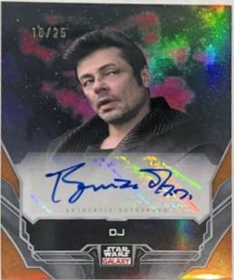 Benicio Del Toro as DJ [Orange Refractor] #A-BD Star Wars 2024 Topps Chrome Galaxy Autograph