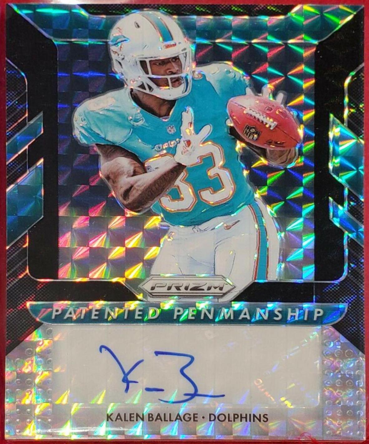 Kalen Ballage #PPP-KB Football Cards 2018 Panini Prizm Patented Penmanship