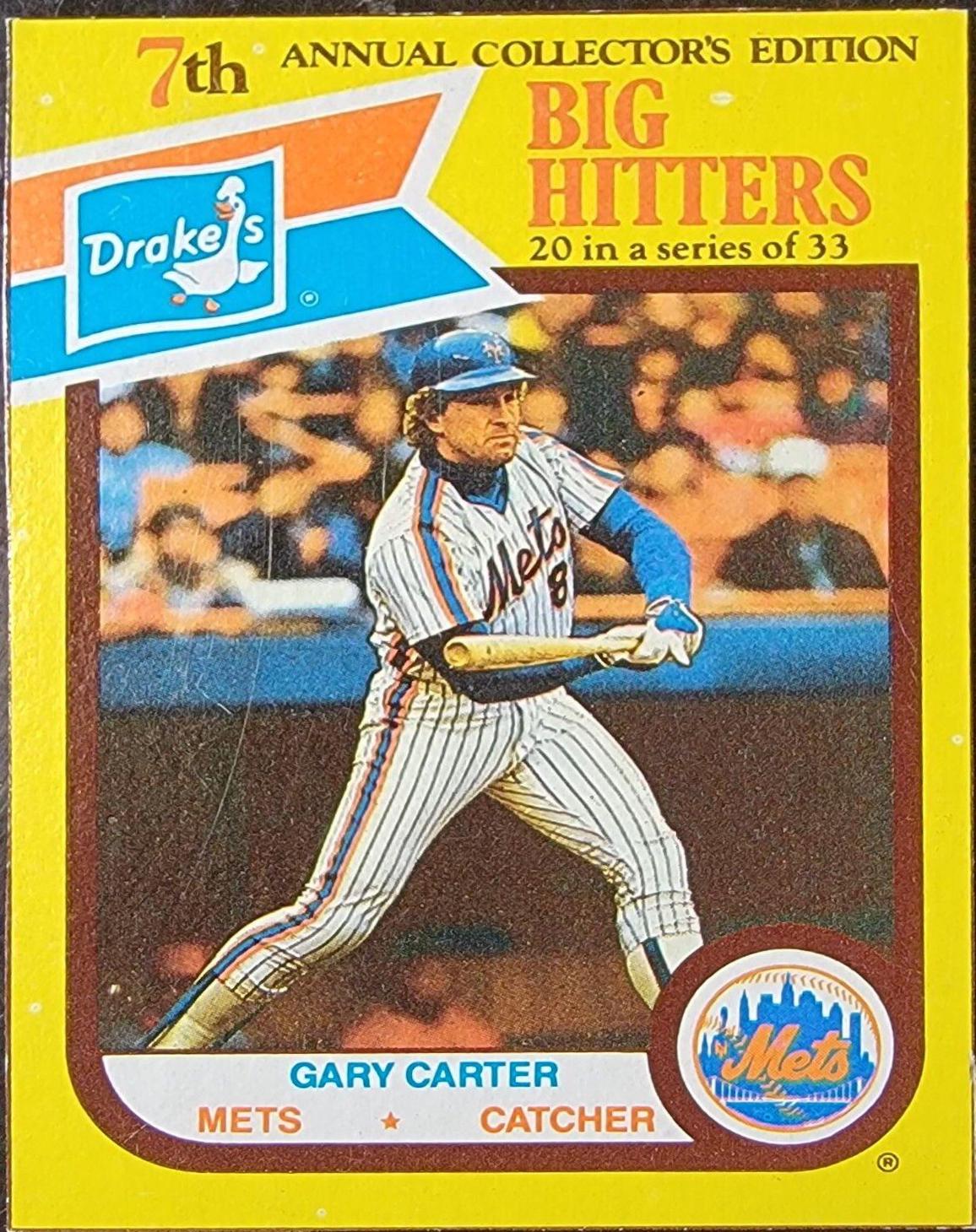 Gary Carter [Hand Cut] #20 Baseball Cards 1987 Drake's