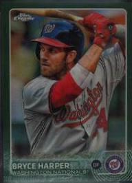 Bryce Harper [Green Refractor] #81 Baseball Cards 2015 Topps Chrome