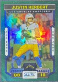 Justin Herbert [End Zone] #136 Football Cards 2022 Panini Score