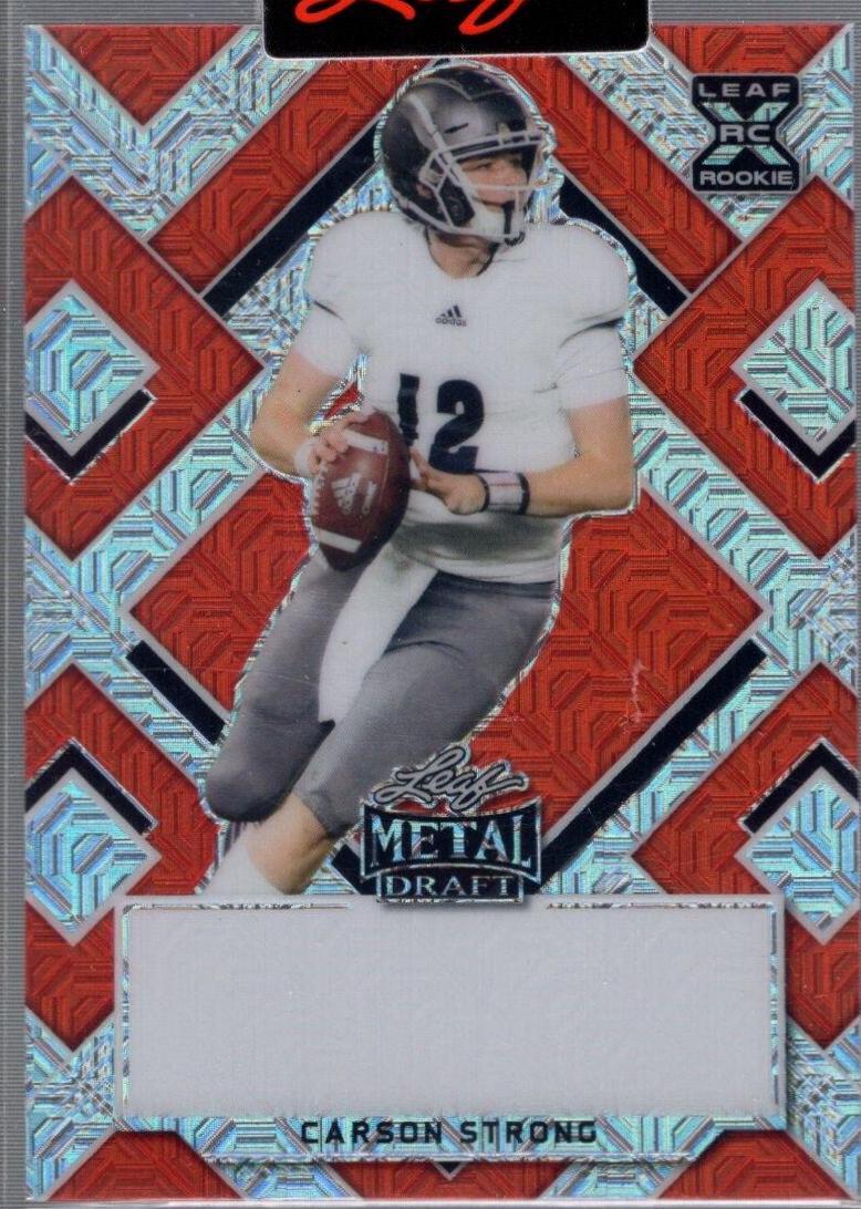 Carson Strong [Red Mojo] #B-CS1 Football Cards 2022 Leaf Metal Draft