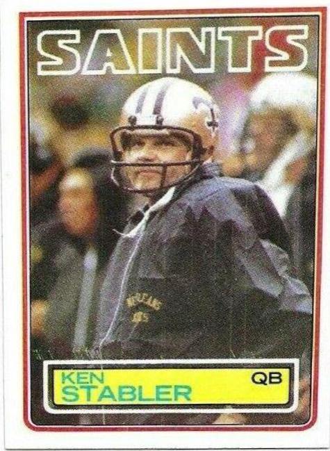 Ken Stabler #118 Football Cards 1983 Topps