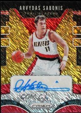 Arvydas Sabonis [Gold Shimmer] #ASB Basketball Cards 2019 Panini Prizm Signatures