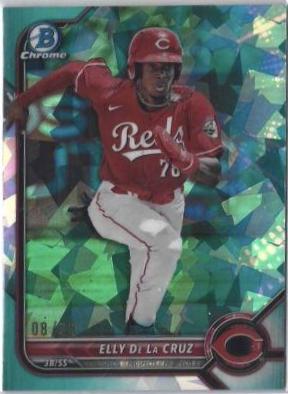 Elly De LA Cruz [Sapphire Aqua] #BDC-80 Baseball Cards 2022 Bowman Draft Chrome