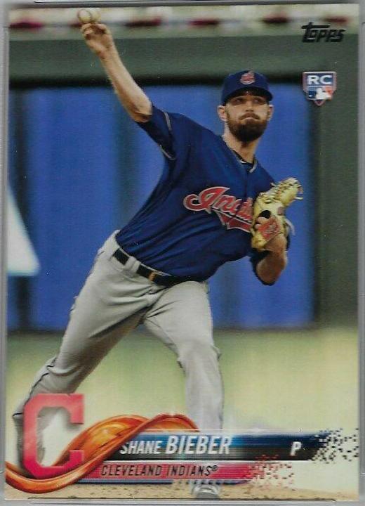 Shane Bieber [Ball Over Head] #US198 Baseball Cards 2018 Topps Update