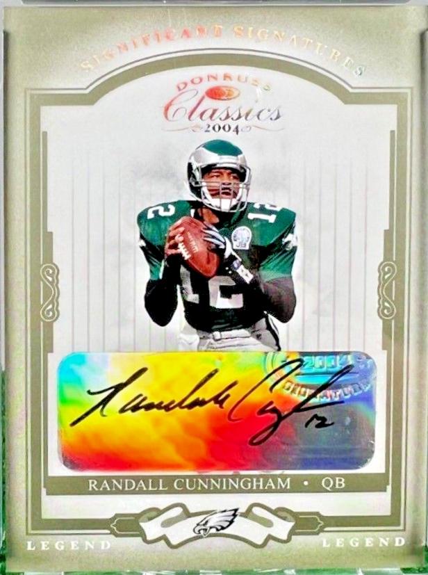 Randall Cunningham [Significant Signatures Green] #138 Football Cards 2004 Panini Donruss Classics