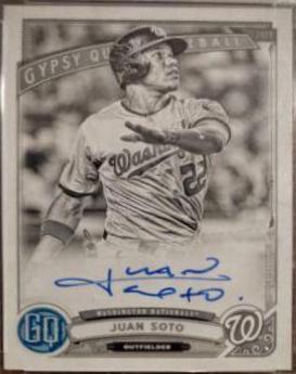 Juan Soto [Black & White] #GQA-JS Baseball Cards 2019 Topps Gypsy Queen Autographs