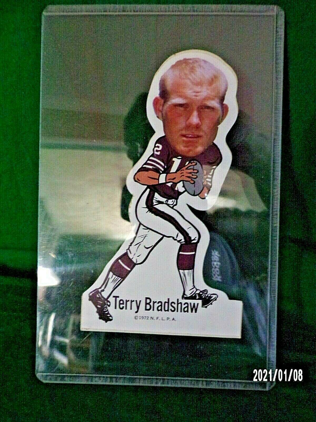 Terry Bradshaw Football Cards 1972 NFLPA Vinyl Stickers