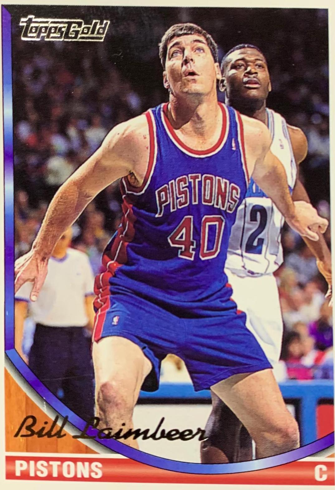 Bill Laimbeer #147 Basketball Cards 1993 Topps Gold