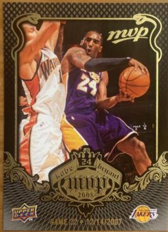 Bryant #KB-22 Basketball Cards 2008 Upper Deck MVP Kobe