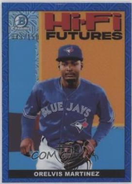 Orelvis Martinez [Blue Refractor Mega Box Mojo] #HIFI-18 Baseball Cards 2022 Bowman Hi Fi Futures