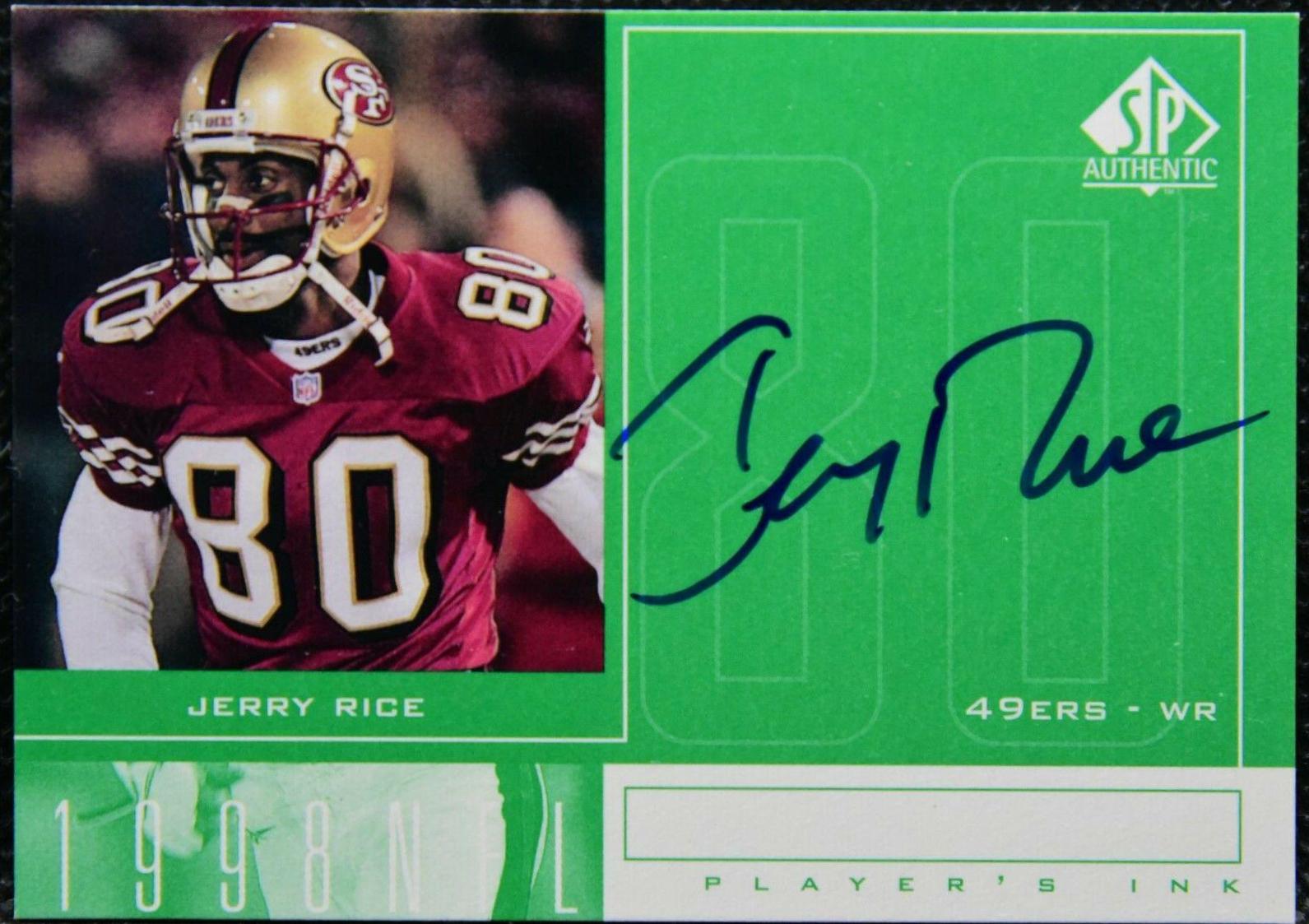 Jerry Rice #JR Football Cards 1998 SP Authentic Player's Ink