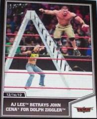 AJ Lee Betrays John Cena for Dolph Ziggler [Silver] #69 Wrestling Cards 2013 Topps Best of WWE Prices