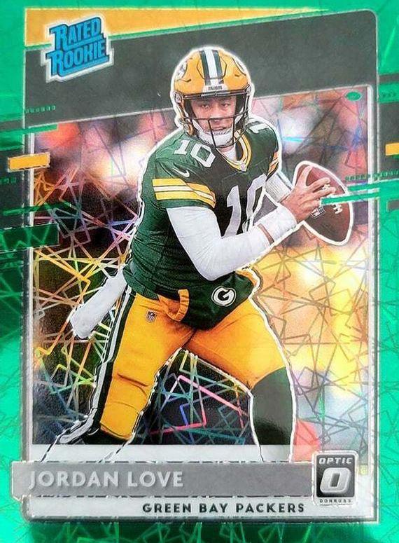 2020 Panini Donruss Optic Green Velocity Jordan Love Rated Rookie Card RC 2024 PRIZM