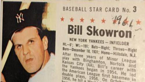 Bill Skowron [Hand Cut] #3 Baseball Cards 1961 Post Cereal