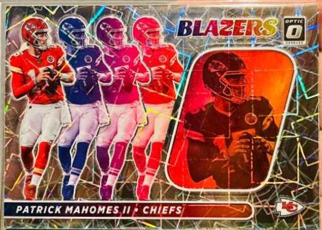 Patrick Mahomes II #B-1 Football Cards 2022 Panini Donruss Optic Blazers