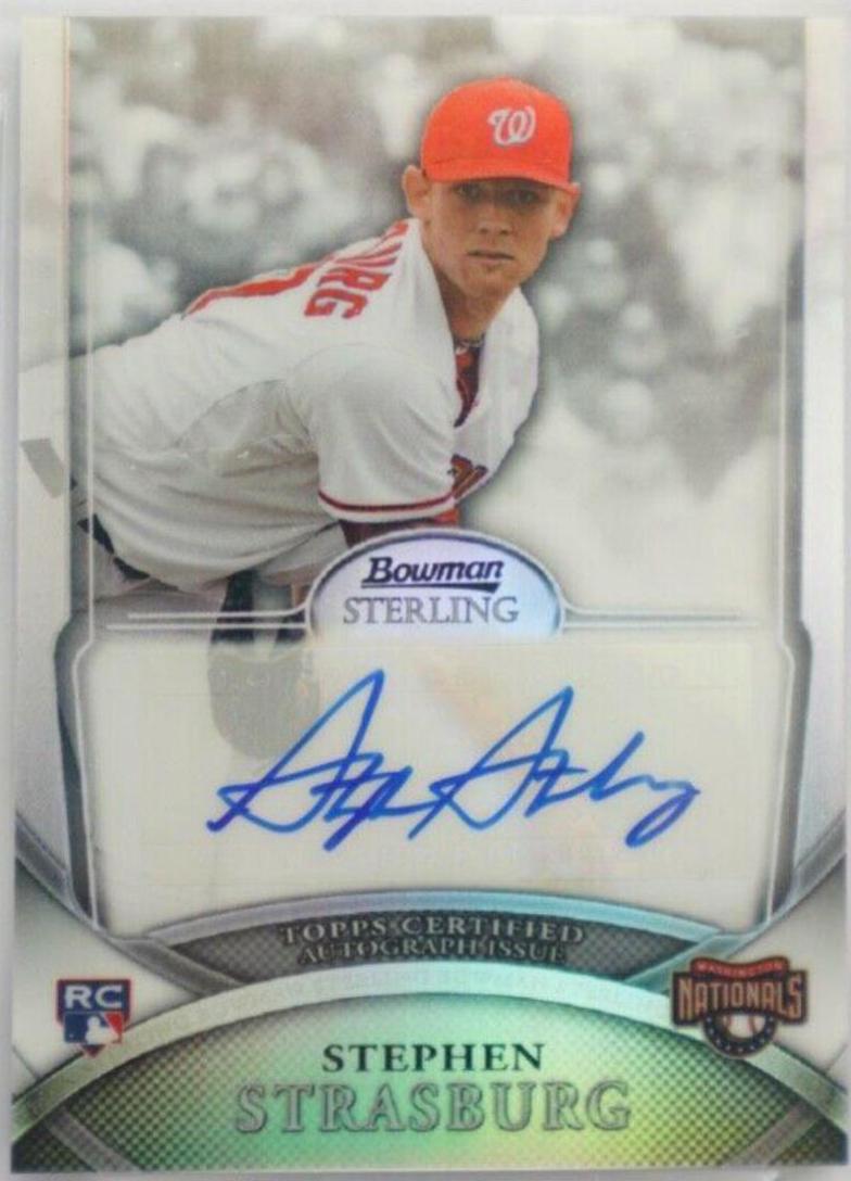 Stephen Strasburg [Refractor Autograph] #1 Baseball Cards 2010 Bowman Sterling