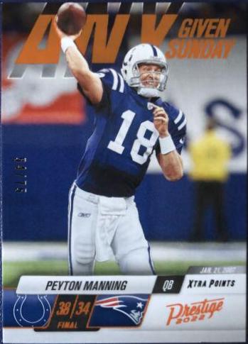 Peyton Manning [Orange] #10 Football Cards 2022 Panini Prestige Any Given Sunday