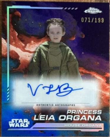 Vivien Lyra Blair as Princess Leia Organa [Skywalker Blue Refractor] #AU-VB Star Wars 2024 Topps Chrome Autograph