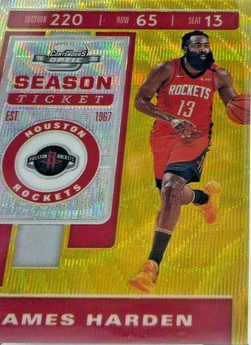 James Harden [Gold Wave] #100 Basketball Cards 2019 Panini Contenders Optic