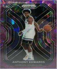 Anthony Edwards [Purple Ice Prizm] #258 Basketball Cards 2020 Panini Prizm Prices