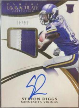 Stefon Diggs [Autograph Patch] #128 Football Cards 2015 Panini Immaculate