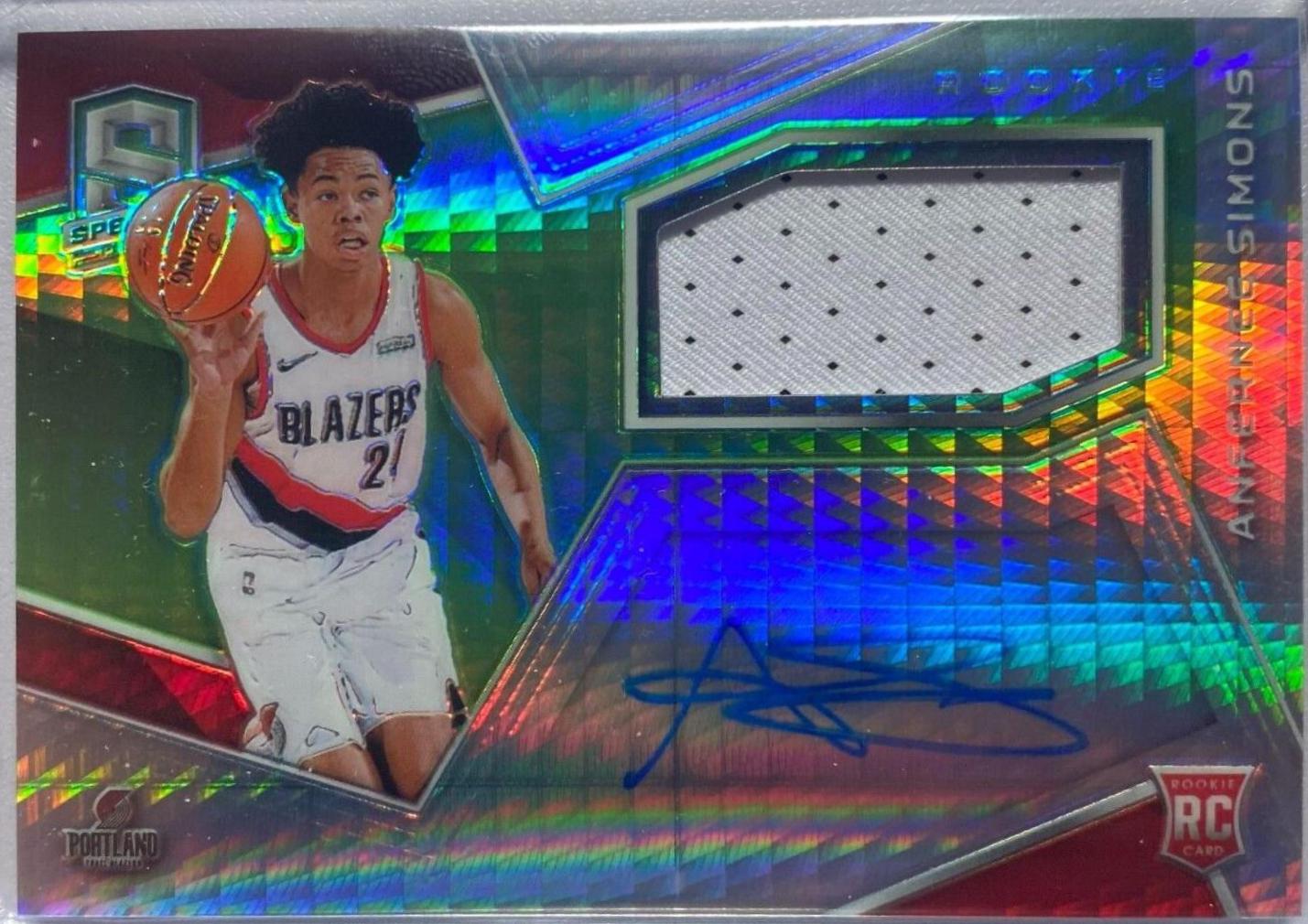 Anfernee Simons [Jersey Autograph Neon Green] #117 Basketball Cards 2018 Panini Spectra