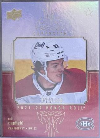 Cole Caufield [Rainbow] #HR-12 Hockey Cards 2021 Upper Deck Honor Roll