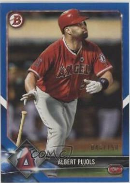 Albert Pujols [Blue] #22 Baseball Cards 2018 Bowman