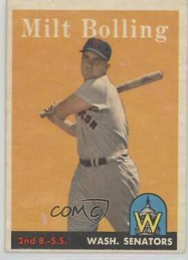 Milt Bolling [Photo Lou Berberet] #188 Baseball Cards 1958 Topps