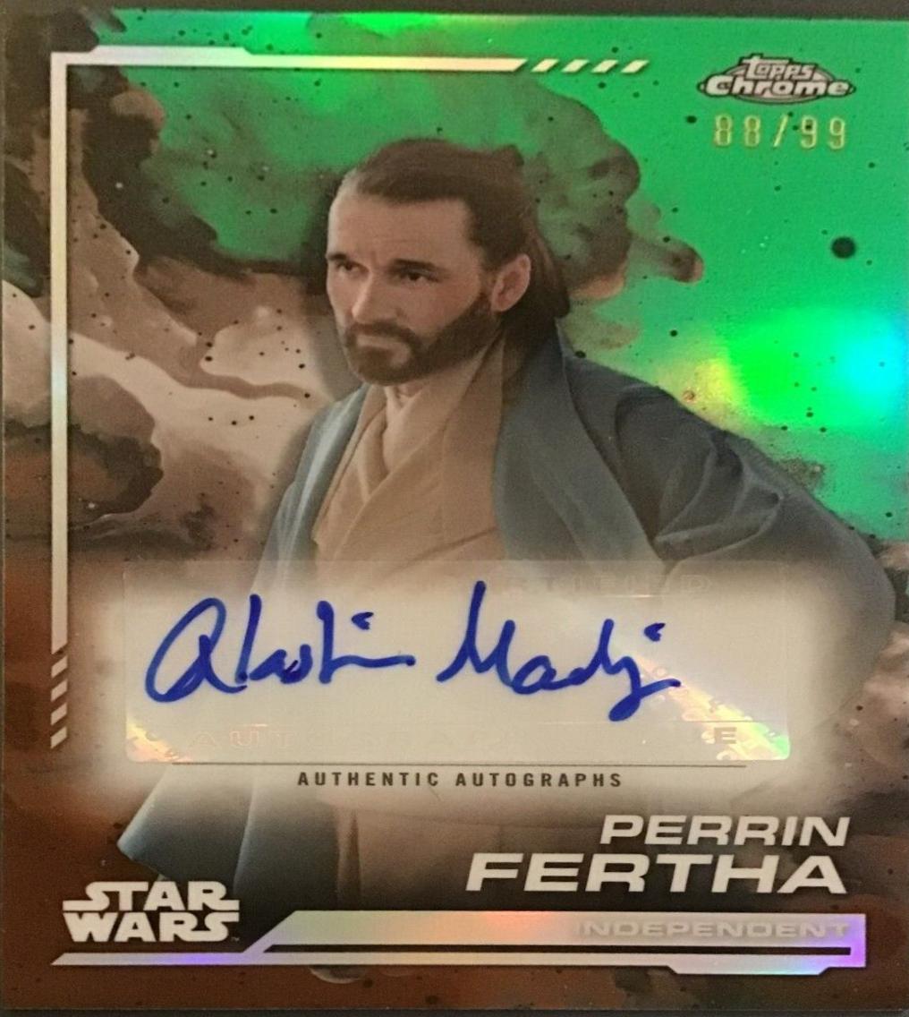 Alastair Mackenzie as Perrin Fertha [Kashyyyk Green Refractor] #AU-AM Star Wars 2024 Topps Chrome Autograph