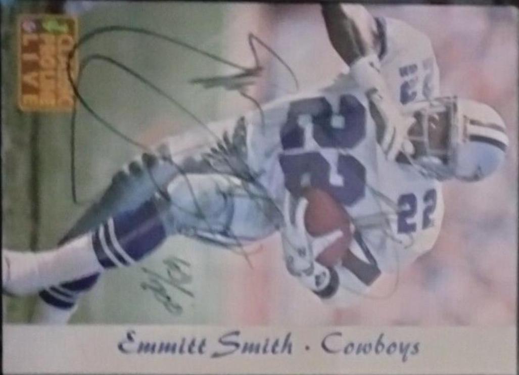 Emmitt Smith Football Cards 1993 Pro Line Live Autographs