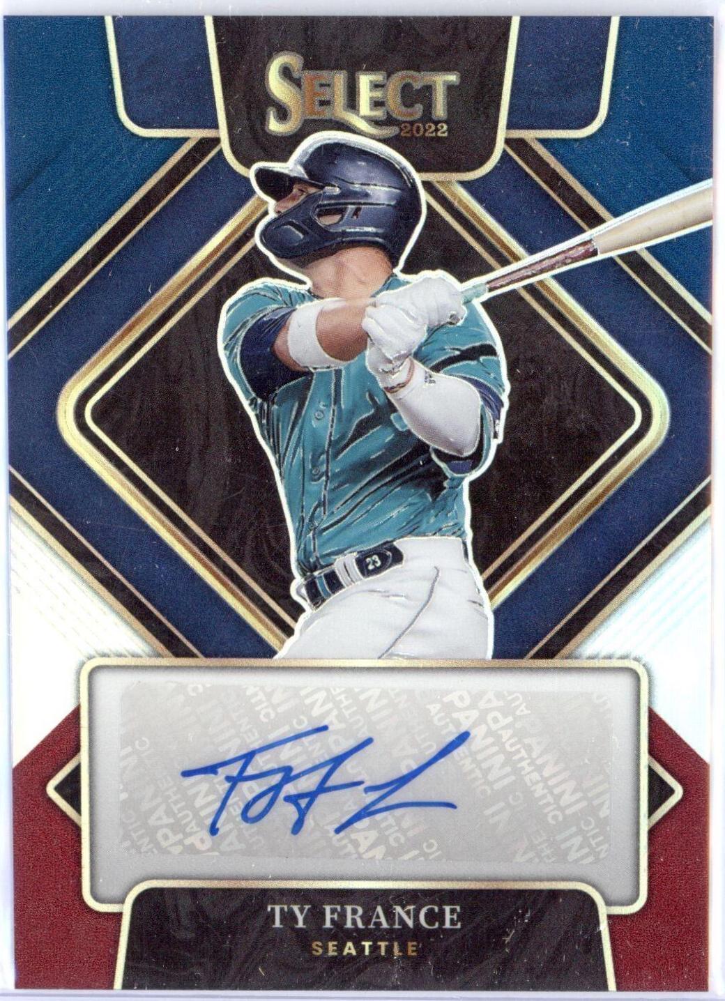 Ty France [Tri Color] #S-TF Baseball Cards 2022 Panini Select Signatures