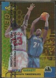 Kevin Garnett [Gold Refractor w/ Coating] #103 Basketball Cards 1999 Finest