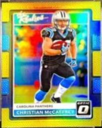 Christian McCaffrey [Gold] #5 Football Cards 2017 Panini Donruss Optic the Rookies