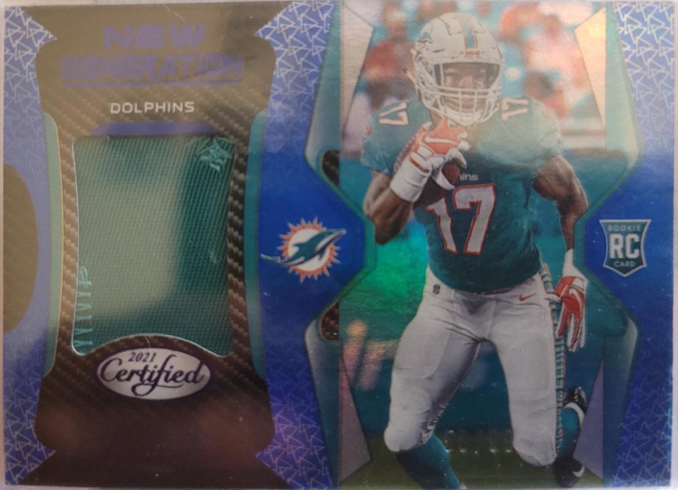 Jaylen Waddle [Blue] #NG-8 Football Cards 2021 Panini Certified New Generation Jerseys Mirror