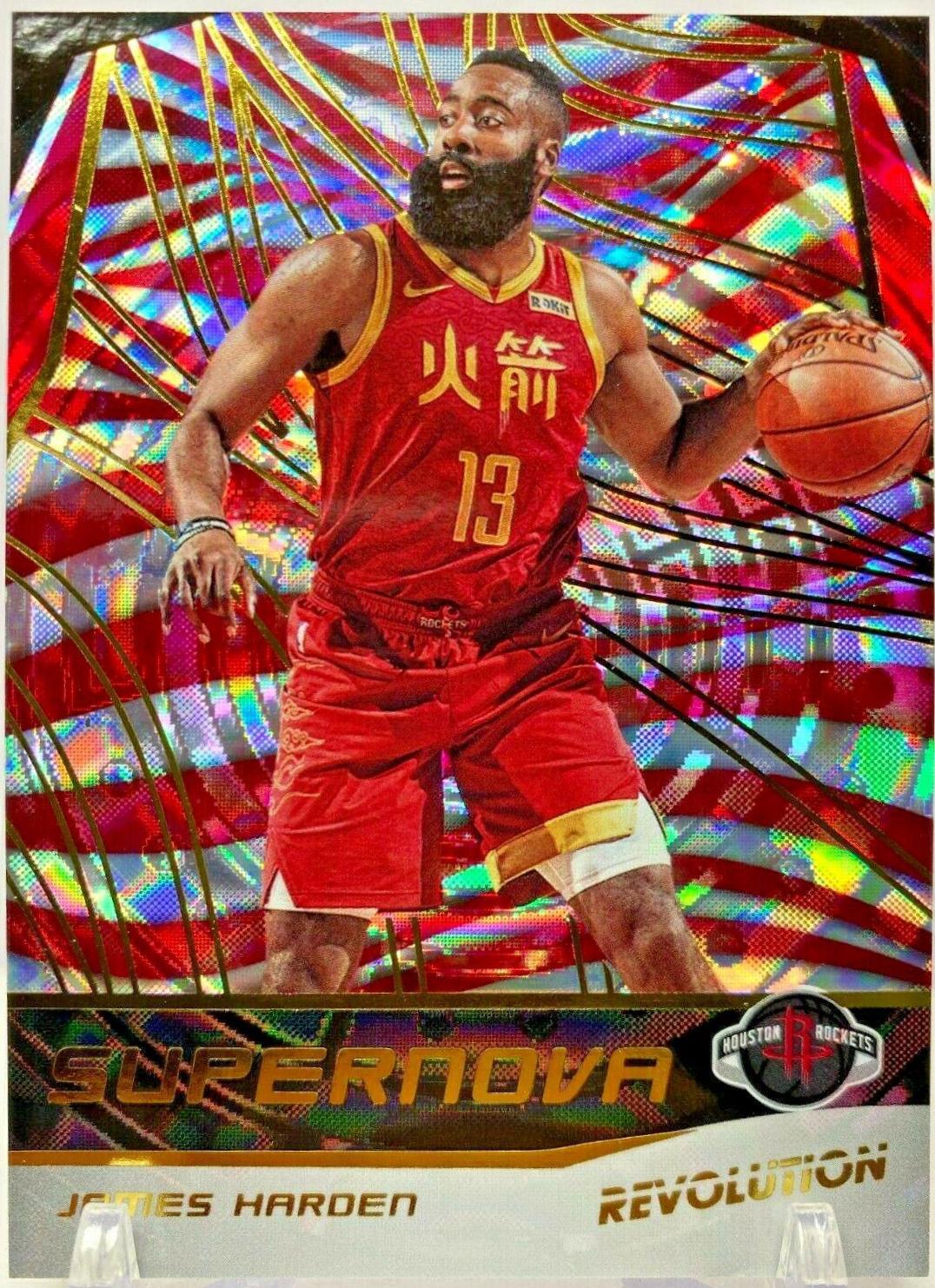 James Harden [Fractal] #4 Basketball Cards 2019 Panini Revolution Supernova