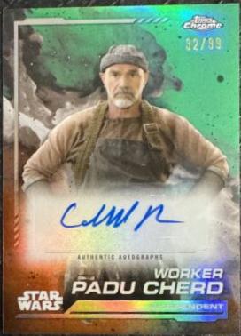 Chad Parker as Worker Padu Cherd [Kashyyyk Green Refractor] #AU-CP Star Wars 2024 Topps Chrome Autograph