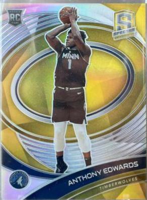 Anthony Edwards [Gold] #101 Basketball Cards 2020 Panini Spectra