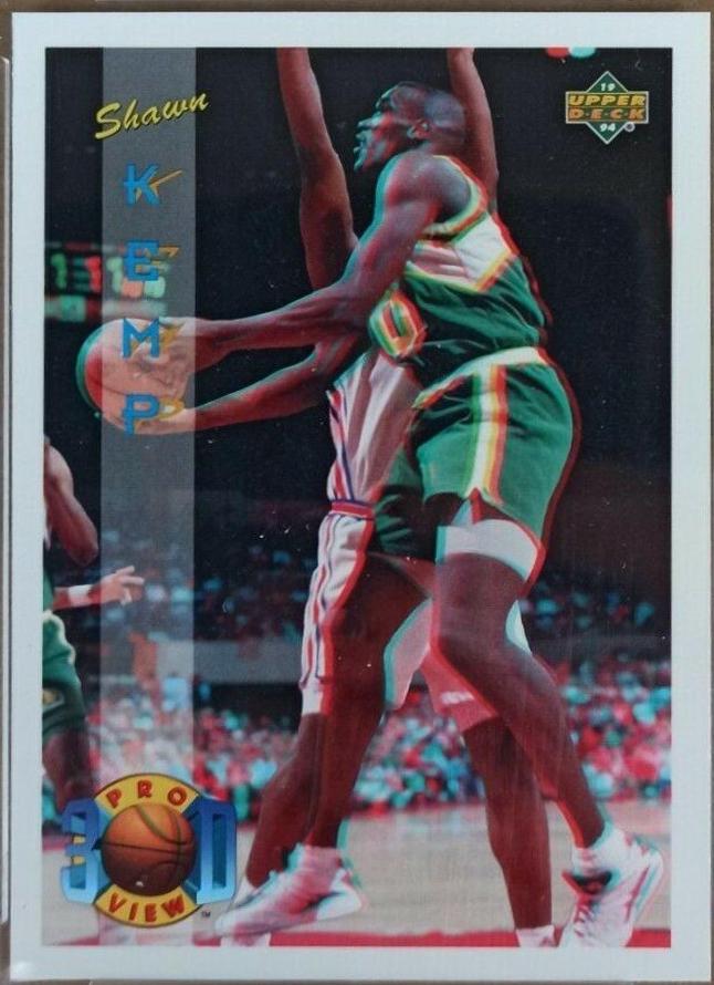 Shawn Kemp #40 Basketball Cards 1993 Upper Deck Pro View 3-D