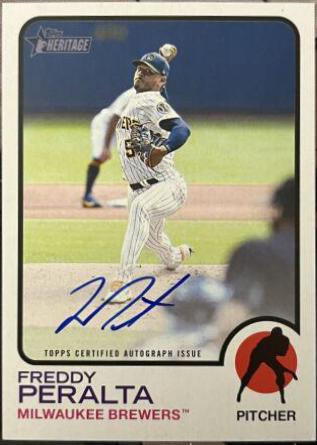 Freddy Peralta #ROA-FP Baseball Cards 2022 Topps Heritage Real One Autographs