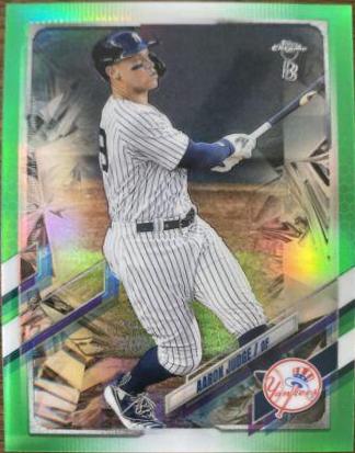 Aaron Judge [Green Refractor] #99 Baseball Cards 2021 Topps Chrome Ben Baller