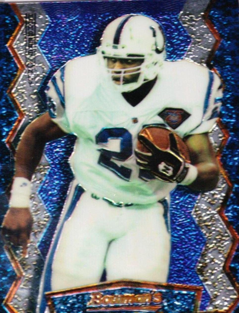 Marshall Faulk [Blue Members Only] #1 Football Cards 1994 Stadium Club Bowman's Best