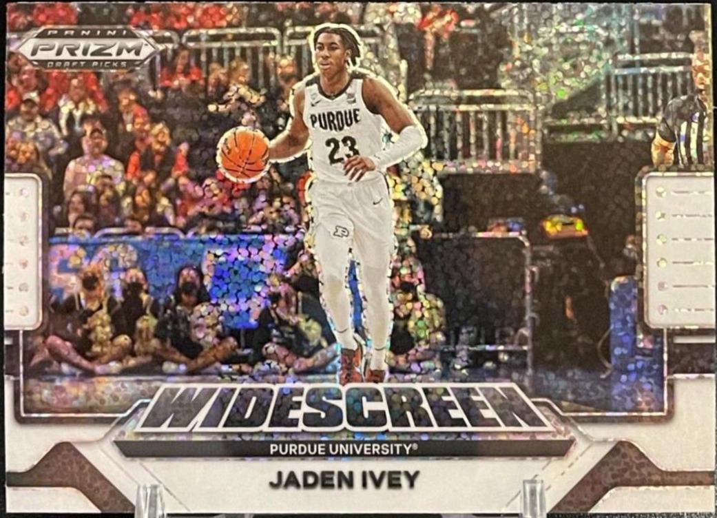 Jaden Ivey [White Sparkle] #WS-JI Basketball Cards 2022 Panini Prizm Draft Picks Widescreen